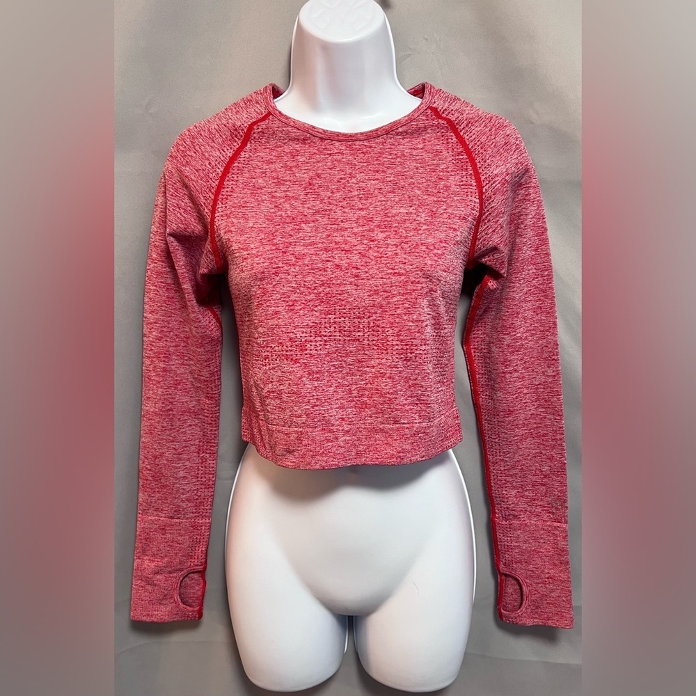 Victoria's Secret Pink Women's Top Seamless Active Long Sleeve Crop‎ Top Sz M